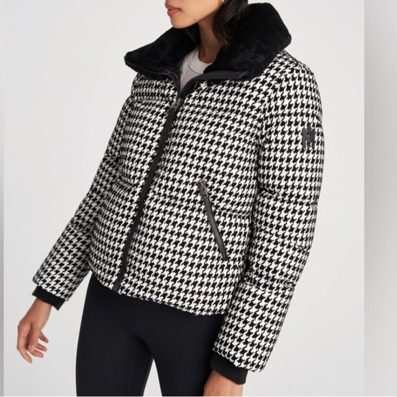 Mackage Jackets & Blazers - Mackage Black & White Sherpa Collar Houndstooth Puffer Warm Down Jacket XS